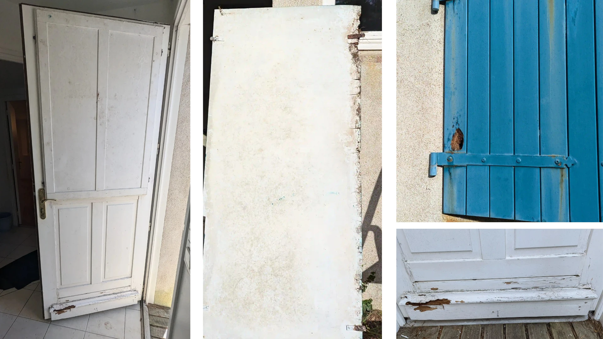 Porte et volet très abimés